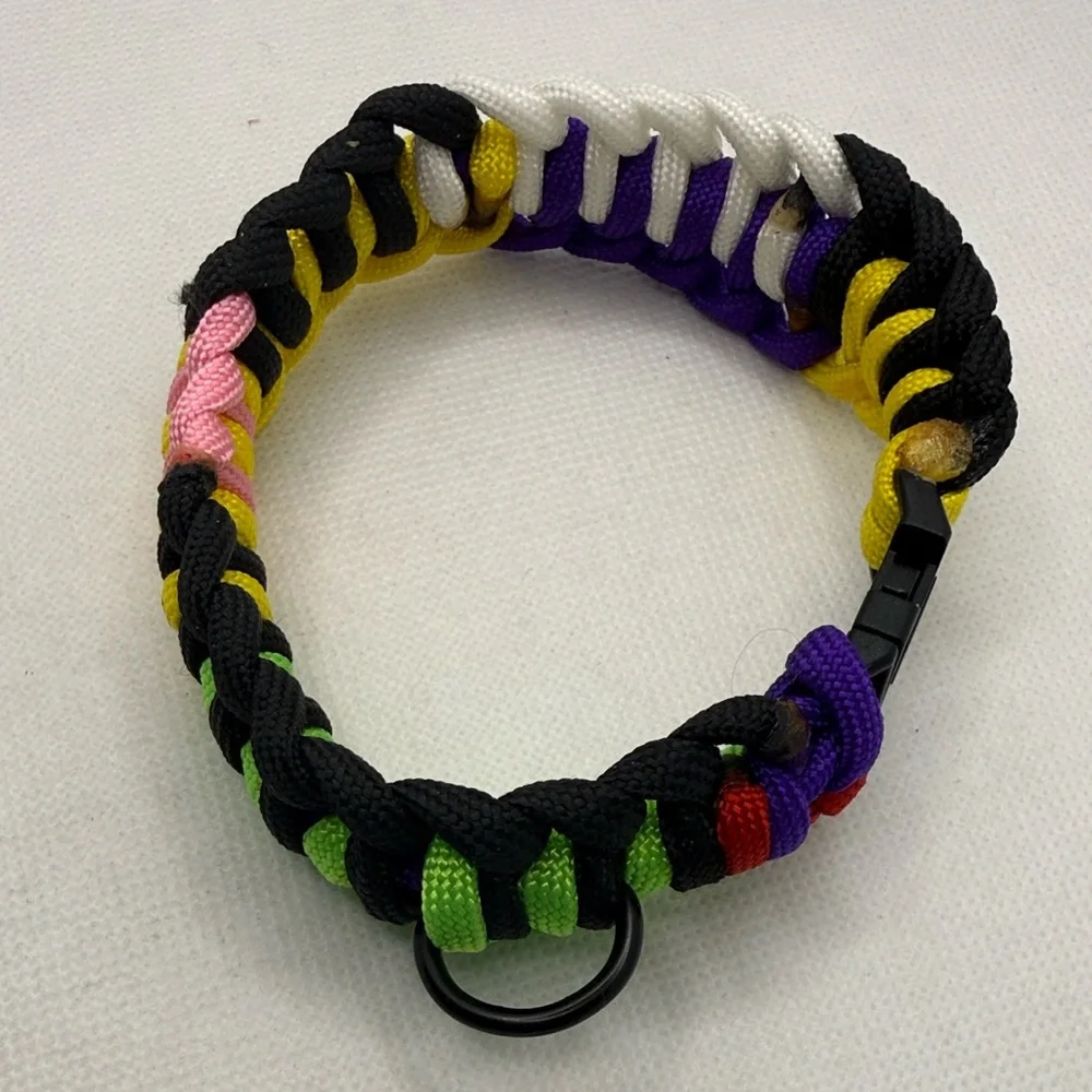 Handmade Multicolor Paracord Dog Collar